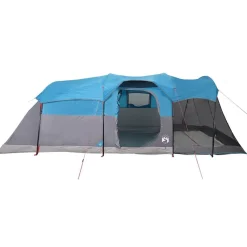 vidaXL Tienda de campaña familiar túnel 8 personas impermeable Azul