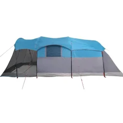 vidaXL Tienda de campaña familiar túnel 8 personas impermeable Azul