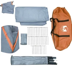 vidaXL Tienda de campaña familiar iglú 12 personas impermeable naranja Gris y naranja Clearance
