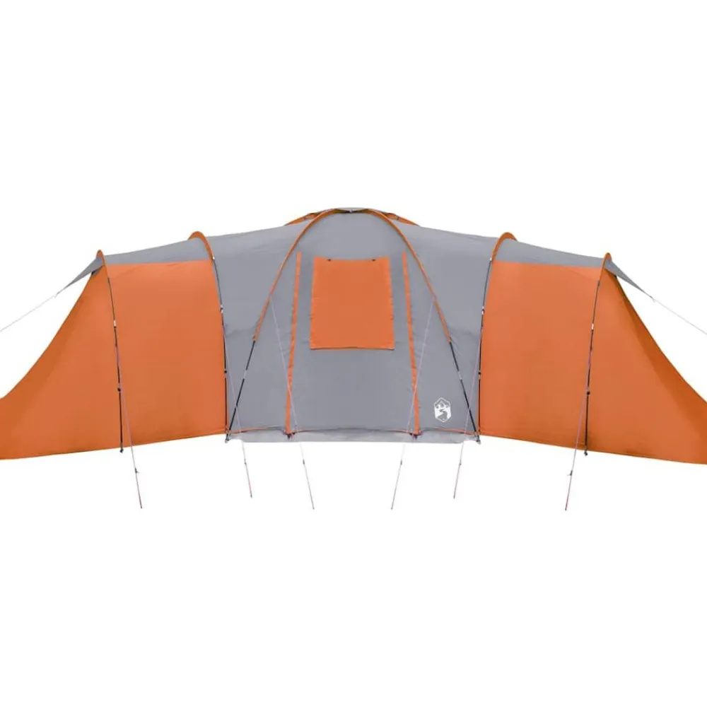 vidaXL Tienda de campaña familiar iglú 12 personas impermeable naranja Gris y naranja Clearance