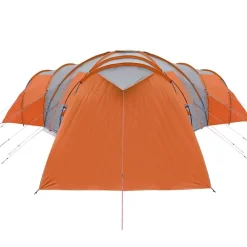 vidaXL Tienda de campaña familiar iglú 12 personas impermeable naranja Gris y naranja Clearance