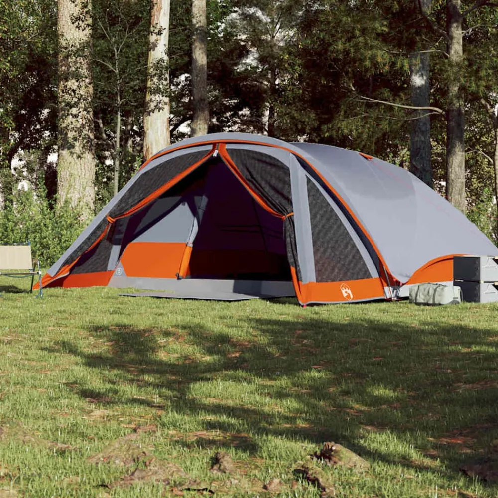 vidaXL Tienda de campaña familiar para 6 personas impermeable Gris Outlet
