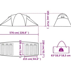vidaXL Tienda de campaña familiar iglú 6 personas impermeable Verde New