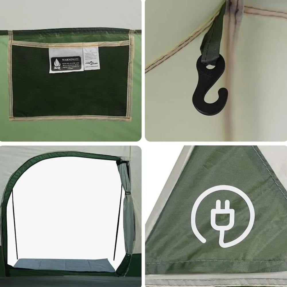 vidaXL Actividades Al Aire Libre-Tienda de campaña familiar túnel 8 personas impermeable