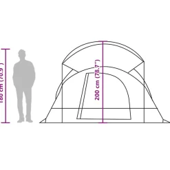 vidaXL Actividades Al Aire Libre-Tienda de campaña familiar túnel 8 personas impermeable