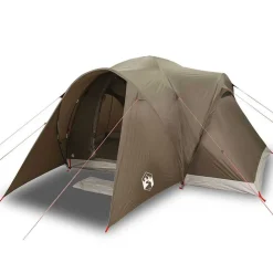 vidaXL Tienda de campaña familiar iglú 6 personas impermeable marrón Marr&oacute;n