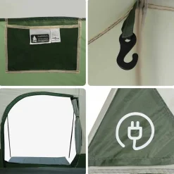 vidaXL Tienda de campaña familiar túnel 8 personas impermeable Verde Discount