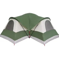 vidaXL Tienda de campaña familiar túnel 8 personas impermeable Verde Discount
