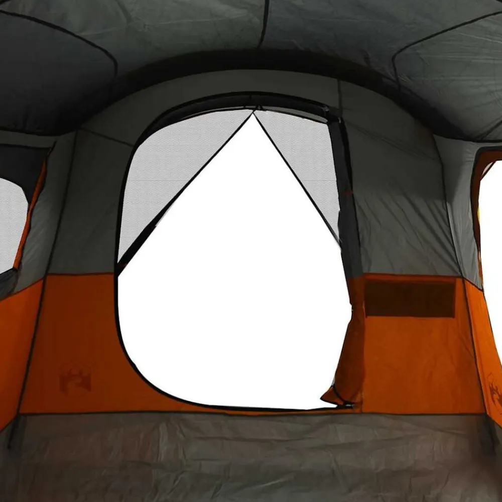 vidaXL Tienda de campaña familiar túnel 8 personas impermeable naranja Gris Online