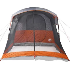vidaXL Tienda de campaña familiar túnel 8 personas impermeable naranja Gris Online