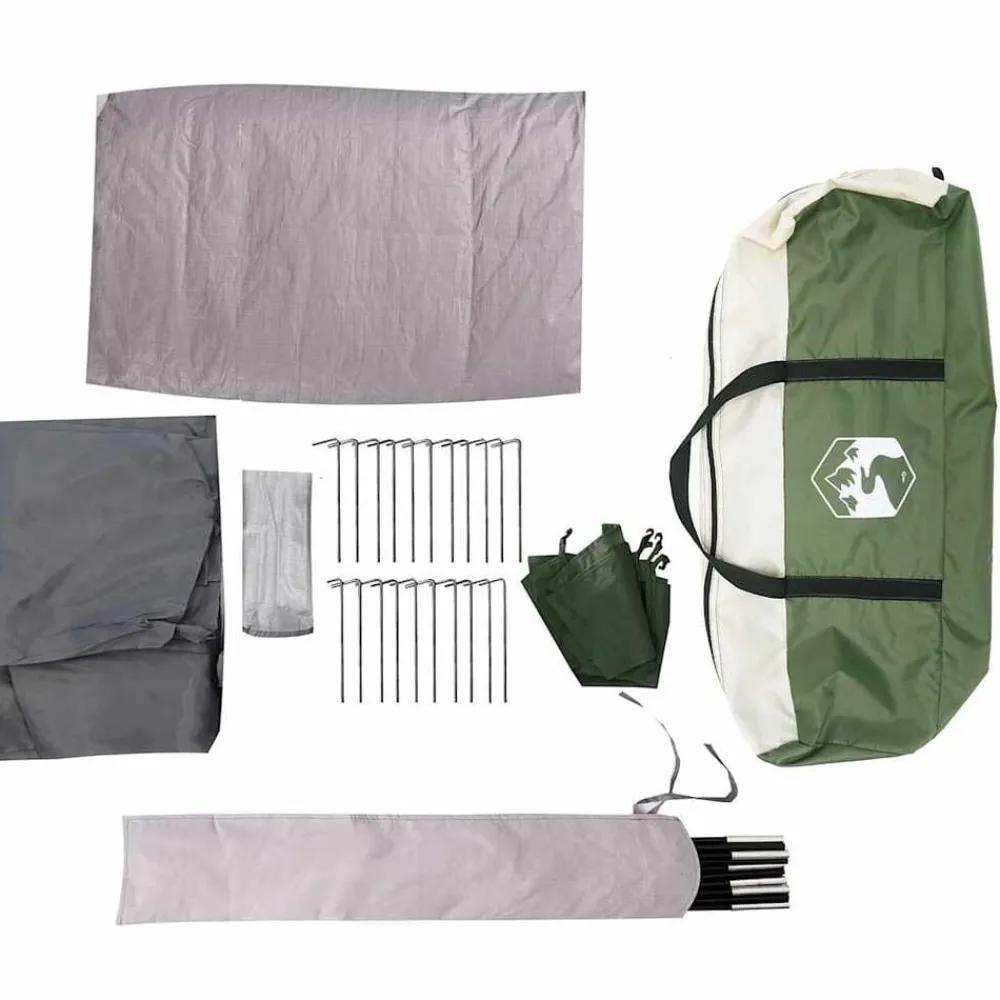 vidaXL Actividades Al Aire Libre-Tienda de campaña familiar túnel 8 personas impermeable