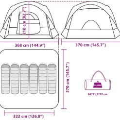 vidaXL Tienda de campaña familiar para 6 personas impermeable Verde Online