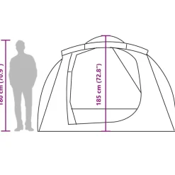 vidaXL Actividades Al Aire Libre-Tienda de campaña familiar túnel 6 personas impermeable