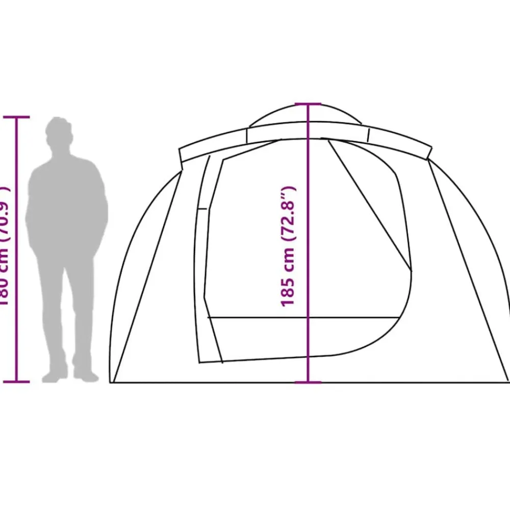 vidaXL Actividades Al Aire Libre-Tienda de campaña familiar túnel 6 personas impermeable