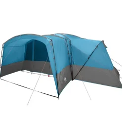 vidaXL Tienda de campaña familiar de 12 personas con techo y gris Azul Best