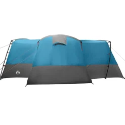 vidaXL Tienda de campaña familiar de 12 personas con techo y gris Azul Best