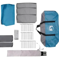 vidaXL Tienda de campaña familiar de 12 personas con techo y gris Azul Best