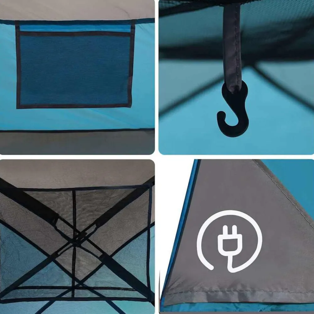 vidaXL Tienda de campaña familiar para 6 personas impermeable Azul Online