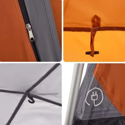 vidaXL Tienda de campaña familiar 7 personas apertura rápida gris Gris y naranja New