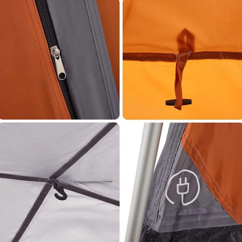 vidaXL Tienda de campaña familiar 7 personas apertura rápida gris Gris y naranja New