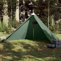 vidaXL Tienda de campaña familiar tipi 7 personas impermeable Verde Discount