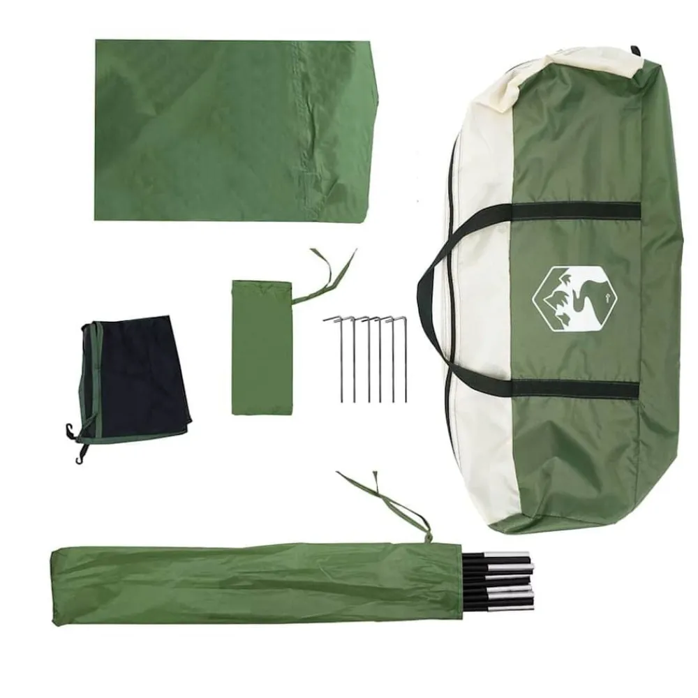 vidaXL Tienda de campaña familiar tipi 7 personas impermeable Verde Discount
