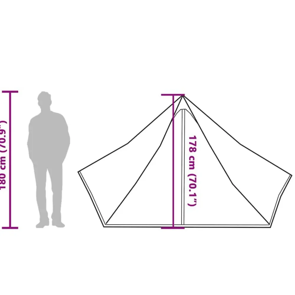 vidaXL Tienda de campaña familiar tipi 7 personas impermeable Verde Discount