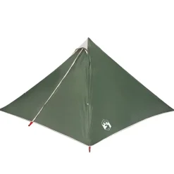 vidaXL Tienda de campaña familiar tipi 7 personas impermeable Verde Discount