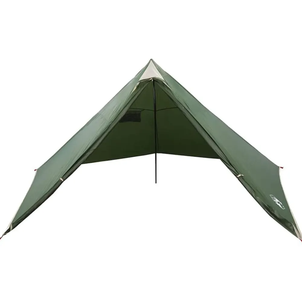 vidaXL Tienda de campaña familiar tipi 7 personas impermeable Verde Discount
