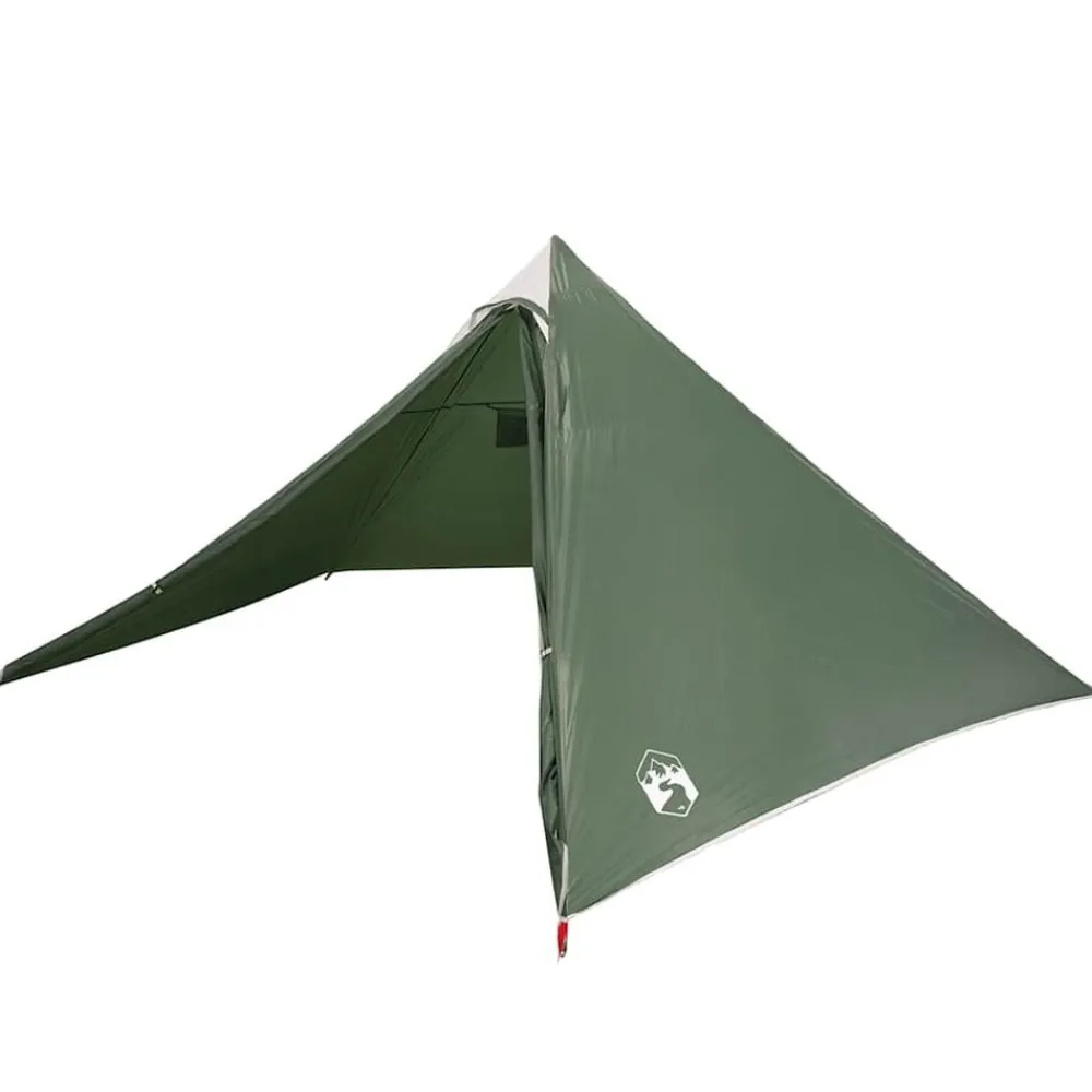 vidaXL Tienda de campaña familiar tipi 7 personas impermeable Verde Discount