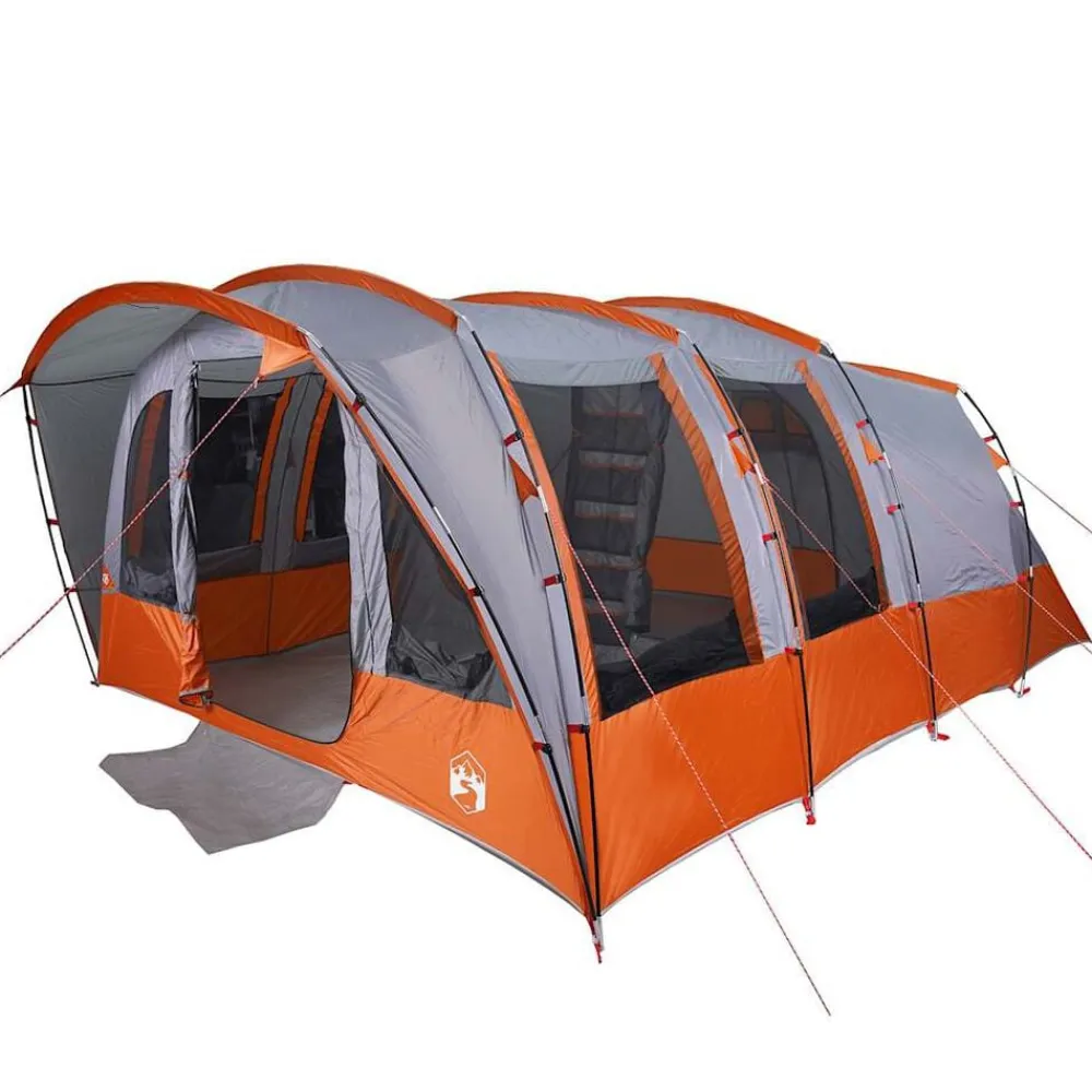 vidaXL Tienda de campaña familiar túnel 8 personas impermeable Gris Outlet