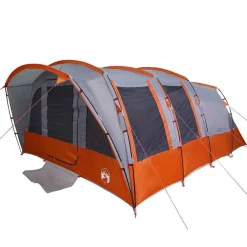 vidaXL Tienda de campaña familiar túnel 8 personas impermeable Gris Outlet