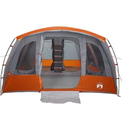 vidaXL Tienda de campaña familiar túnel 8 personas impermeable Gris Outlet