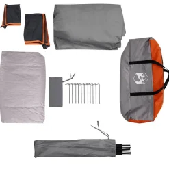 vidaXL Actividades Al Aire Libre-Tienda de campaña familiar 6 personas impermeable gris naranja