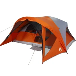 vidaXL Tienda de campaña familiar 6 personas impermeable gris naranja Gris y naranja Best