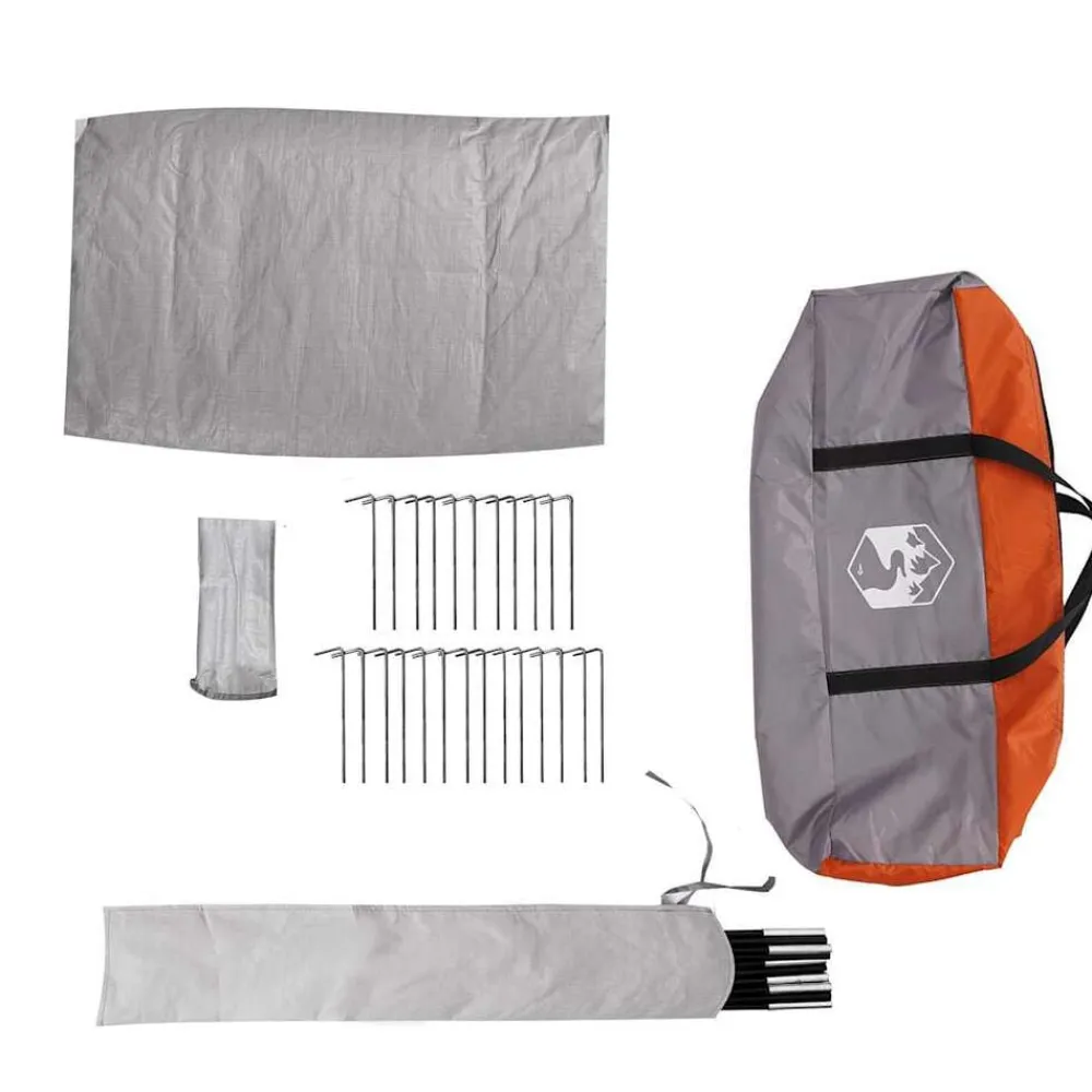 vidaXL Tienda de campaña familiar 6 personas impermeable gris naranja Gris y naranja Best