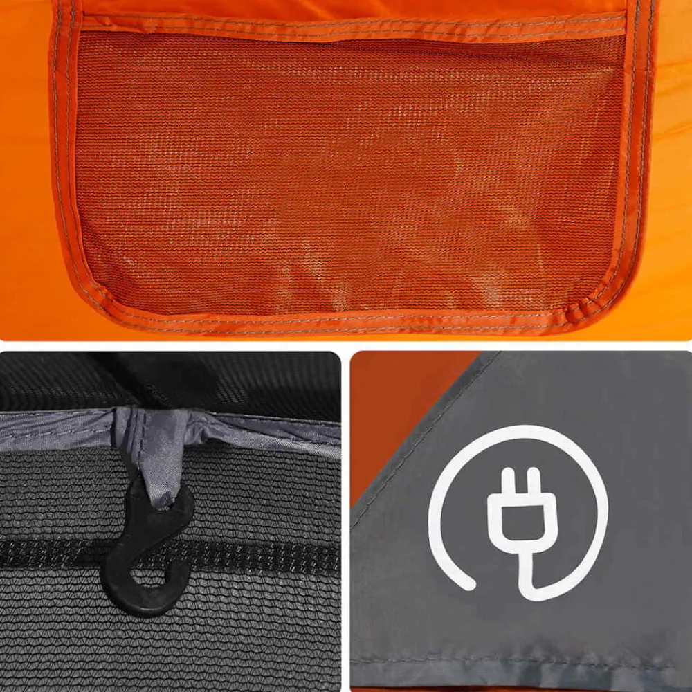 vidaXL Tienda de campaña familiar 6 personas impermeable gris naranja Gris y naranja Best