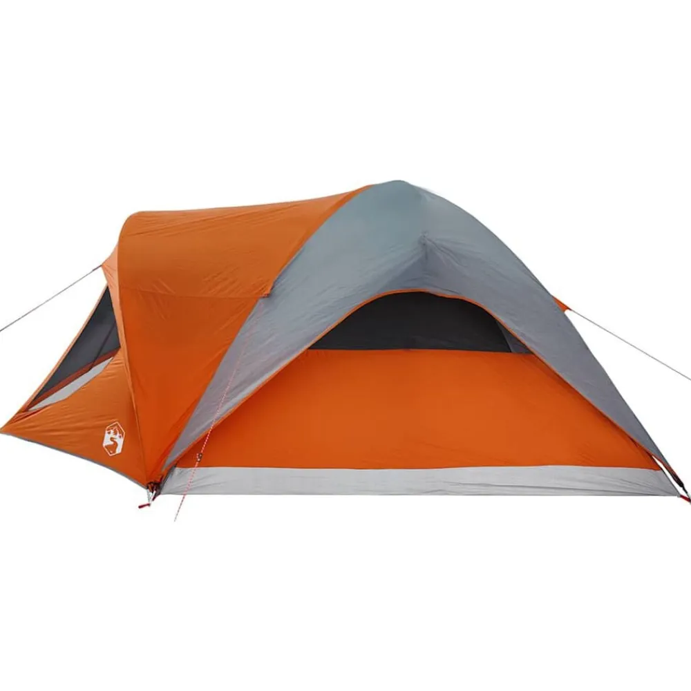 vidaXL Tienda de campaña familiar 6 personas impermeable gris naranja Gris y naranja Best