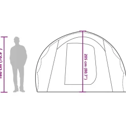 vidaXL Actividades Al Aire Libre-Tienda de campaña familiar 6 personas impermeable