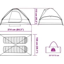 vidaXL Tienda de campaña iglú 2 personas tela opaca impermeable Blanco Online