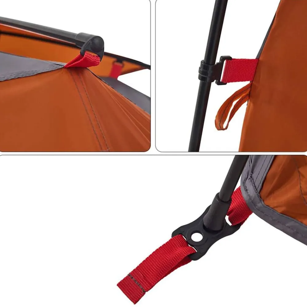 vidaXL Tienda de campaña iglú 4 personas apertura rápida gris/naranja Gris y naranja