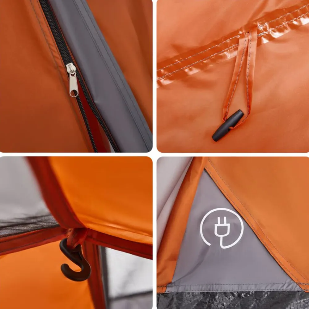 vidaXL Tienda de campaña iglú 4 personas apertura rápida gris/naranja Gris y naranja