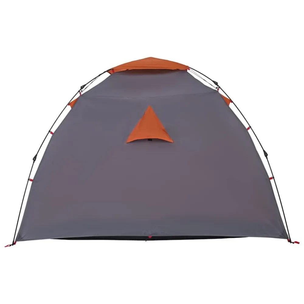 vidaXL Tienda de campaña iglú 4 personas apertura rápida gris/naranja Gris y naranja