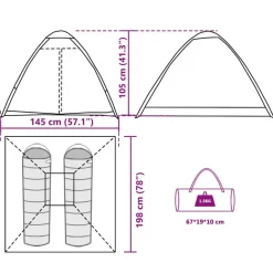 vidaXL Tienda de campaña iglú para 2 personas impermeable Camuflaje