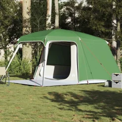 vidaXL Tienda de campaña iglú on porche 5 personas impermeable Verde Outlet