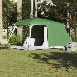 vidaXL Tienda de campaña iglú on porche 5 personas impermeable Verde Outlet