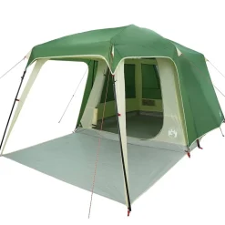 vidaXL Tienda de campaña iglú on porche 5 personas impermeable Verde Outlet