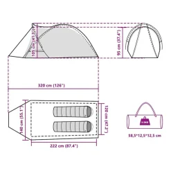 vidaXL Tienda de campaña iglú 2 personas tela opaca impermeable blanco Blanco opaco Online