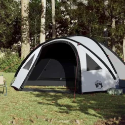 vidaXL Actividades Al Aire Libre-Tienda de campaña iglú 4 personas tela opaca impermeable blanco