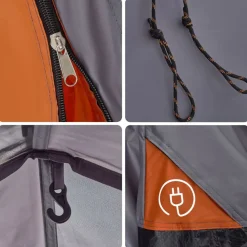 vidaXL Tienda de campaña iglú 3 personas apertura rápida gris/naranja Gris y naranja Outlet